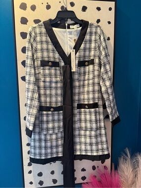 She + Sky Black and White Plaid Dress